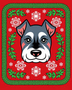 Festive Dog Snowflake Festive Holiday Rug