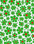 Green Red Floral Swirl Art Rug