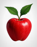 Vibrant Red Apple With Green Leaves Rug