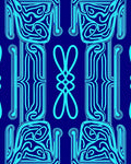 Luminous Blue Intertwined Art Deco Rug