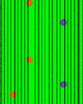 Vibrant Green Striped Circles Rug