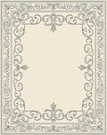 Ornate Ivory Scroll Border Rug