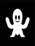 White Ghost Character Square Rug