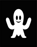 White Ghost Character Square Rug
