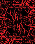 Bold Red Organic Intertwining Lines Rug