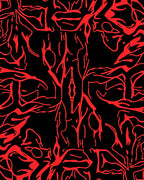 Bold Red Organic Intertwining Lines Rug