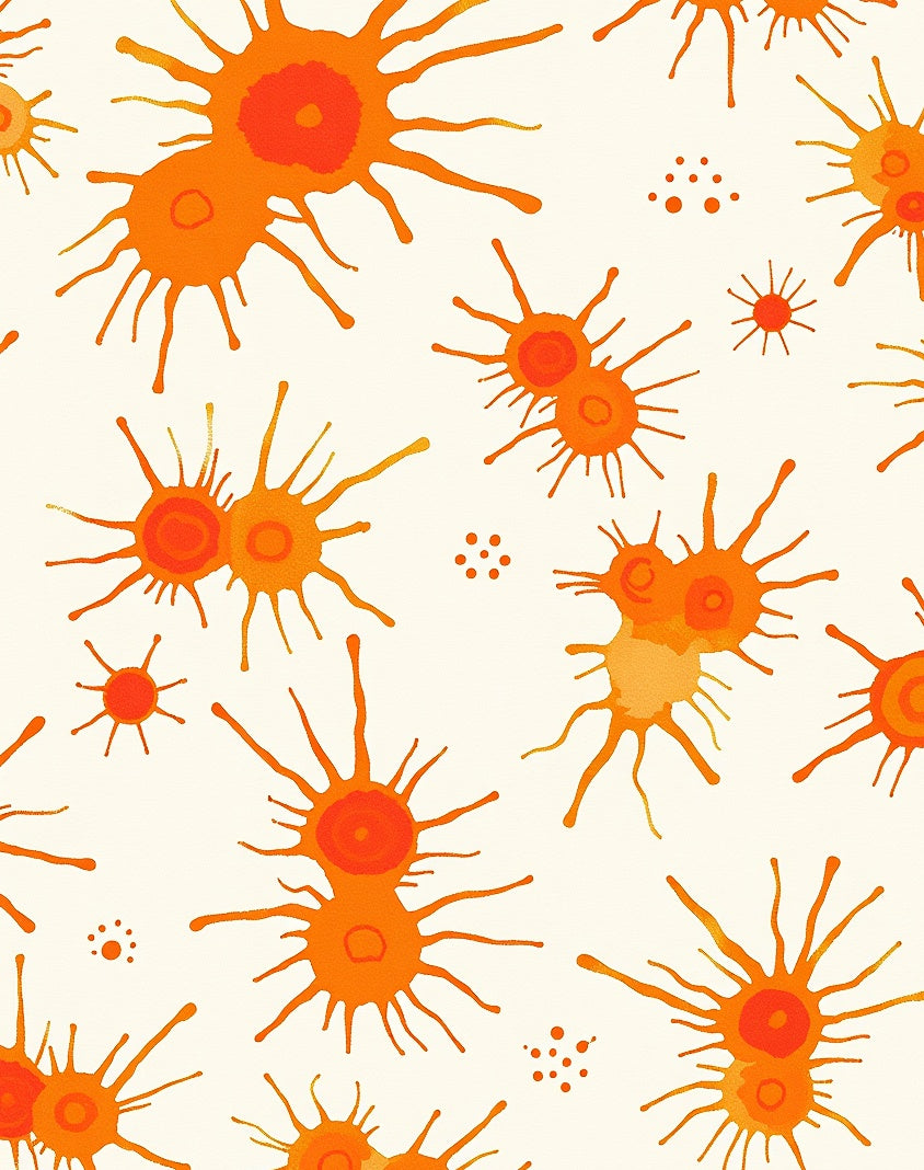Radiant Orange Starburst Splash Rug