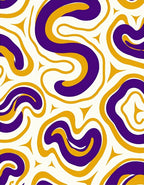 Abstract Purple Gold Swirls Rug