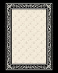 Vintage Cream and Black Floral Border Rug