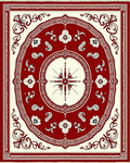 Crimson Floral Medallion Compass Rug