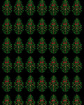 Elegant Green Red Tree Garland Rug