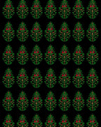 Elegant Green Red Tree Garland Rug