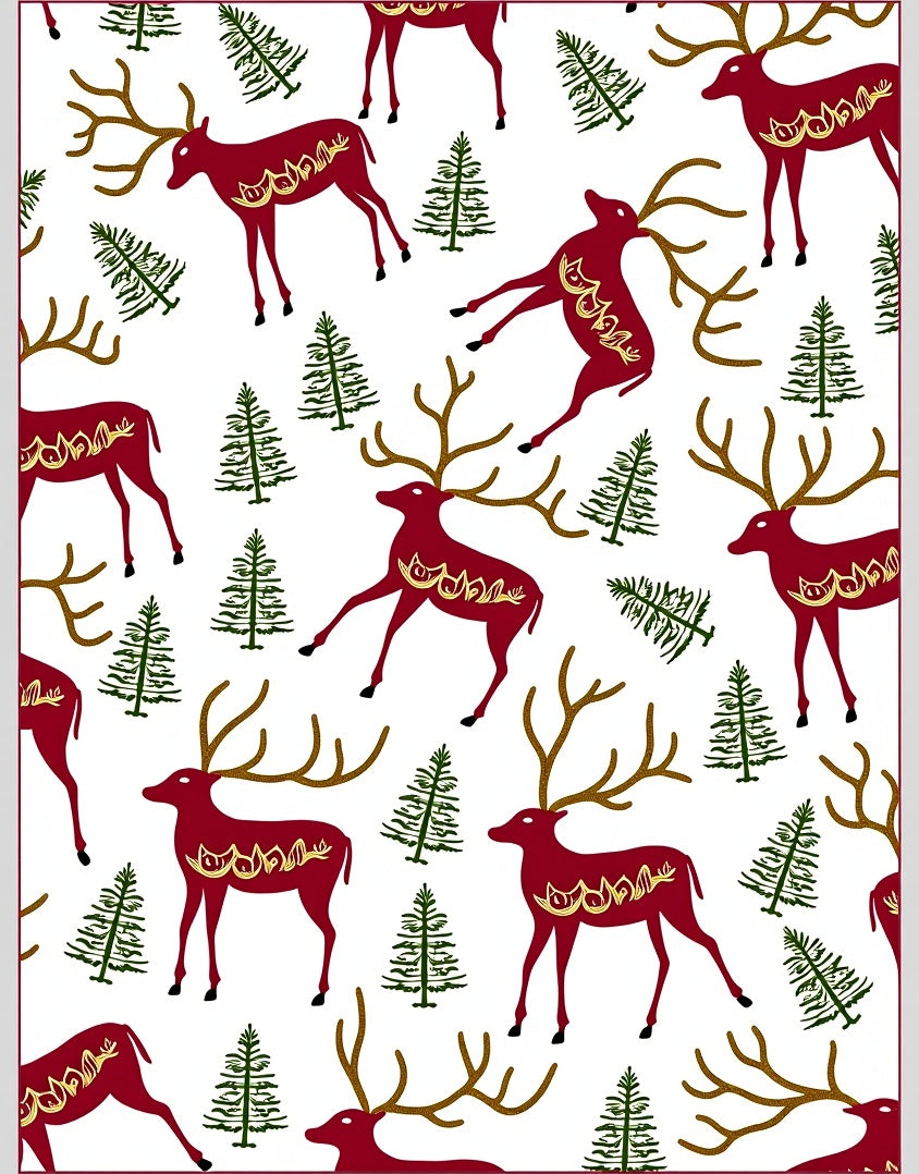 Rich Red Majestic Stag Forest Rug