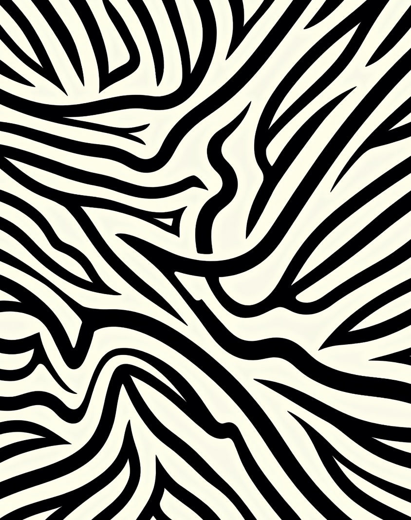 Bold Black Cream Animal Tracks Rug
