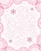Pastel Pink Swirls Snowflake Garland Rug