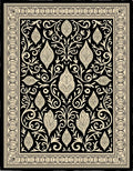 Black Ivory Ornamental Floral Medallions Rug