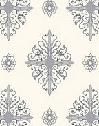 Cream Gray Floral Paisley Medallion Rug
