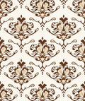 Antique Brown Floral Scroll Work Rug