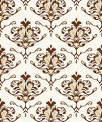 Antique Brown Floral Scroll Work Rug