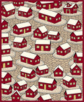 Crimson Townhouse Cluster Rug