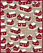 Crimson Townhouse Cluster Rug
