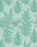 Teal Fern Nature Repeating Pattern Rug