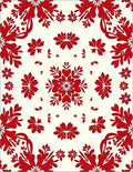 Crimson Floral Medallion Symmetric Arrangement Rug