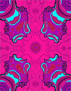 Psychedelic Pink Purple Face Swirl Rug