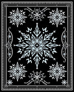 Winter White Snowflake Medallion Burst Rug
