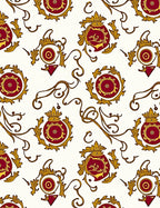 Crimson Gold Flourish Scroll Medallion Rug