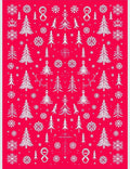 Red Snowy Trees Snowflake Collection Rug