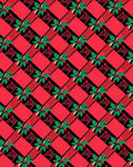 Red Green Floral Plaid Diamond Rug