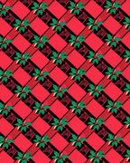 Red Green Floral Plaid Diamond Rug