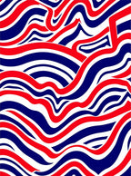 Red White Blue Abstract Wave Rug