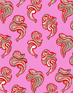 Whimsical Red Candy Swirl Art Rug