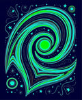 Cosmic Swirl Green Starry Night Rug