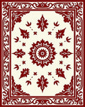 Crimson Medallion Floral Bordered Rug