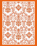 Crimson White Contemporary Flourish Swirl Rug