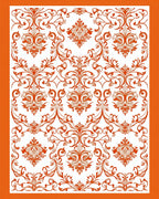 Crimson White Contemporary Flourish Swirl Rug