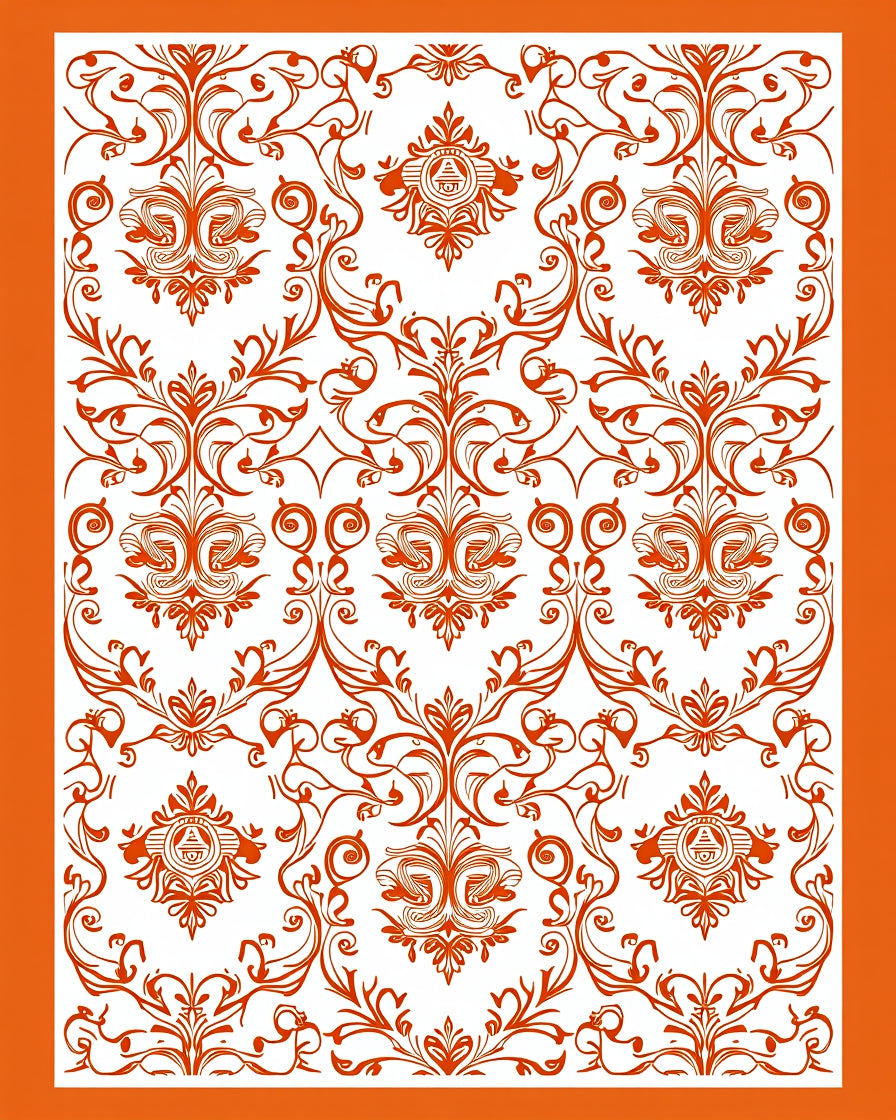 Crimson White Contemporary Flourish Swirl Rug