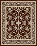 Rich Brown Garden Scroll Rug