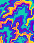 Vibrant Abstract Swirling Waves Rug