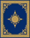 Ornate Gold Floral Border Medallion Rug