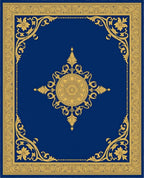 Ornate Gold Floral Border Medallion Rug