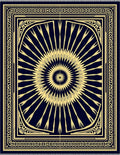 Navy Gold Sunburst Geometric Rug
