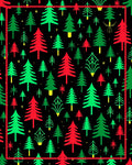 Red Green Christmas Tree Garland Rug