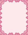 Ornate Pink Scrollwork Border Rug