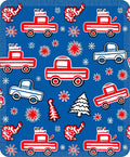 Red White Blue Truck Pinecone Scatter Rug