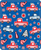 Red White Blue Truck Pinecone Scatter Rug