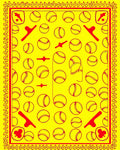 Bright Yellow Red Baseball Field Accents Rug